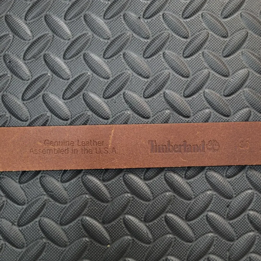 Timberland Genuine Leather Belt Size 36 Brown Made in USA